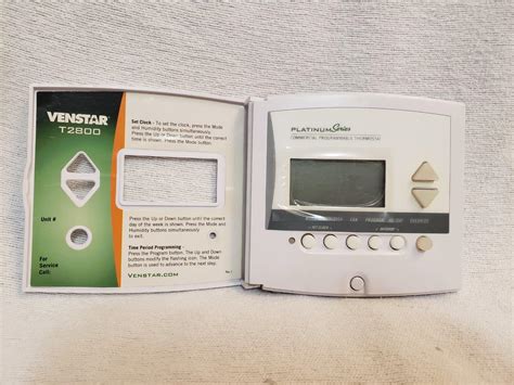 List of available manuals, guides and instructions for Venstar <strong>T2800</strong> Slimline commercial digital programmable <strong>thermostat</strong>. . Venstar thermostat unlock t2800